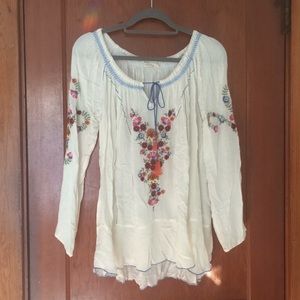 White floral blouse